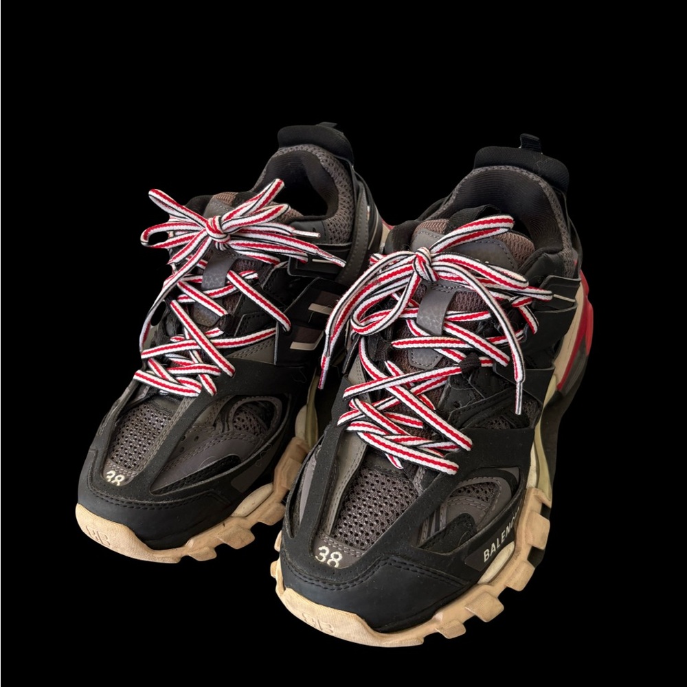 Balenciaga Black and Red Sneakers